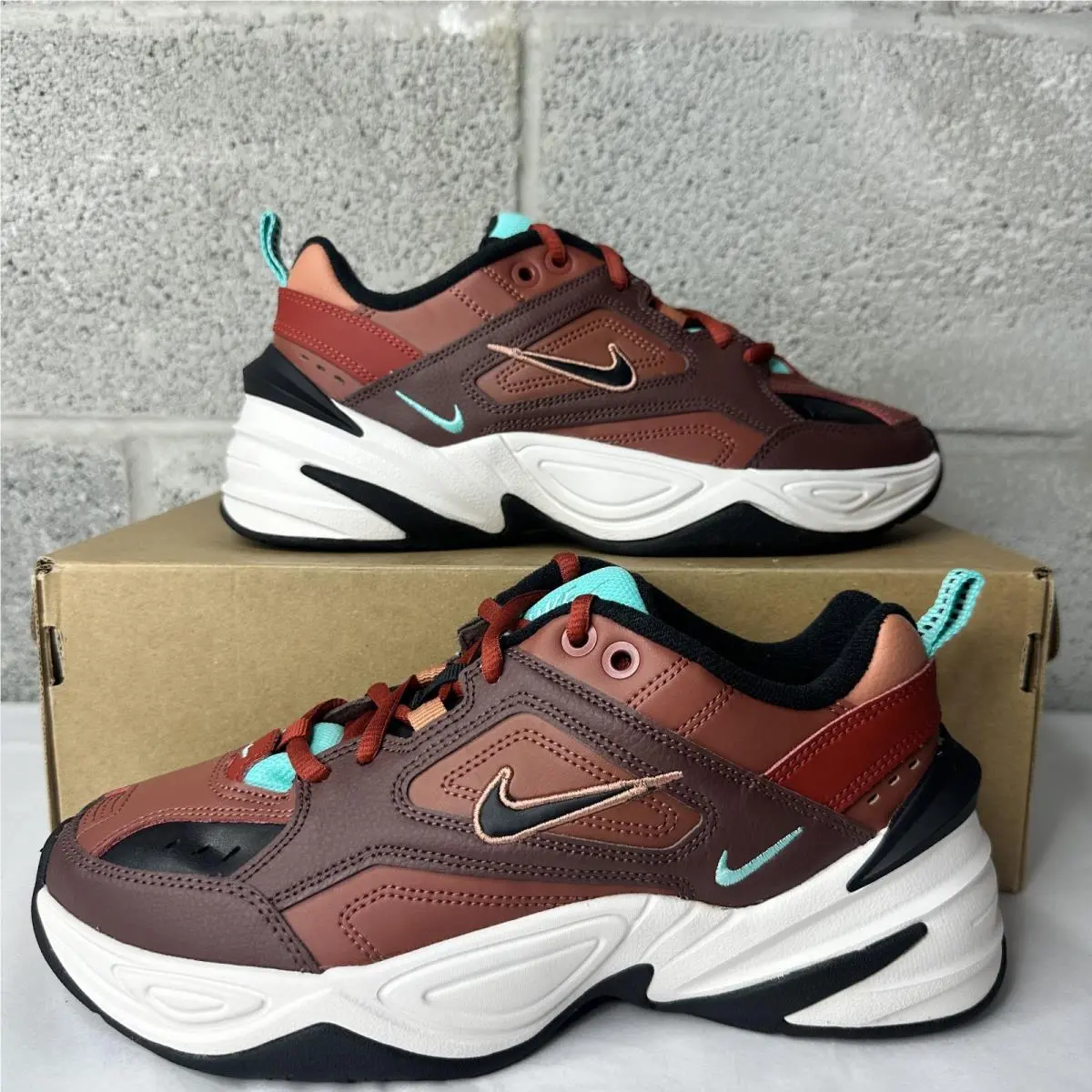Nike M2k Tekno Mahogany Mink Black Women`s Sz 7 AO3108-200