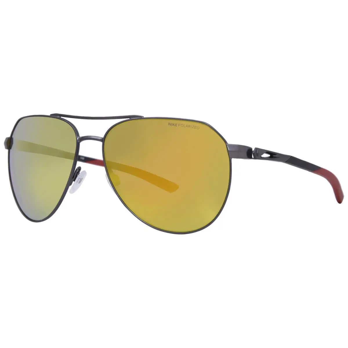 Nike Club Nine P DQ0922 933 Sunglasses Satin Gunmetal/brown Orange Lenses 60mm - Frame: Gunmetal, Lens: Brown