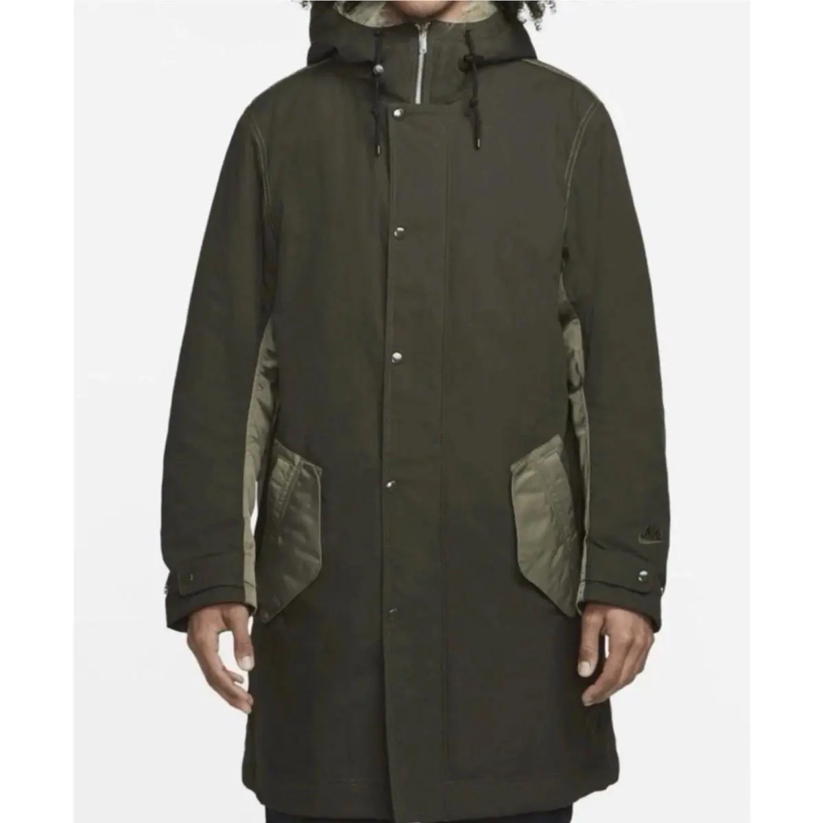 Nike clothing - Nike Sportswear Therma-Fit White Space Parka - Sequoia/Medium Olive-Light Stone (UPC: 195242731017) 0