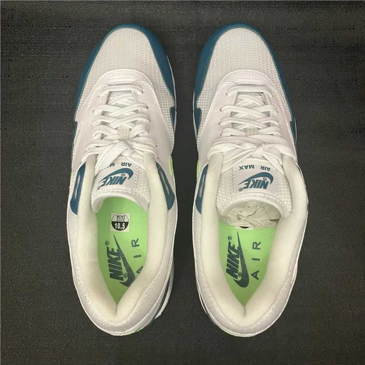 Nike shoes - Air Max 90 / 1 Special Edition - AJ7695 103 - White Midnight Spruce Green Geo Teal Lime Blast 5