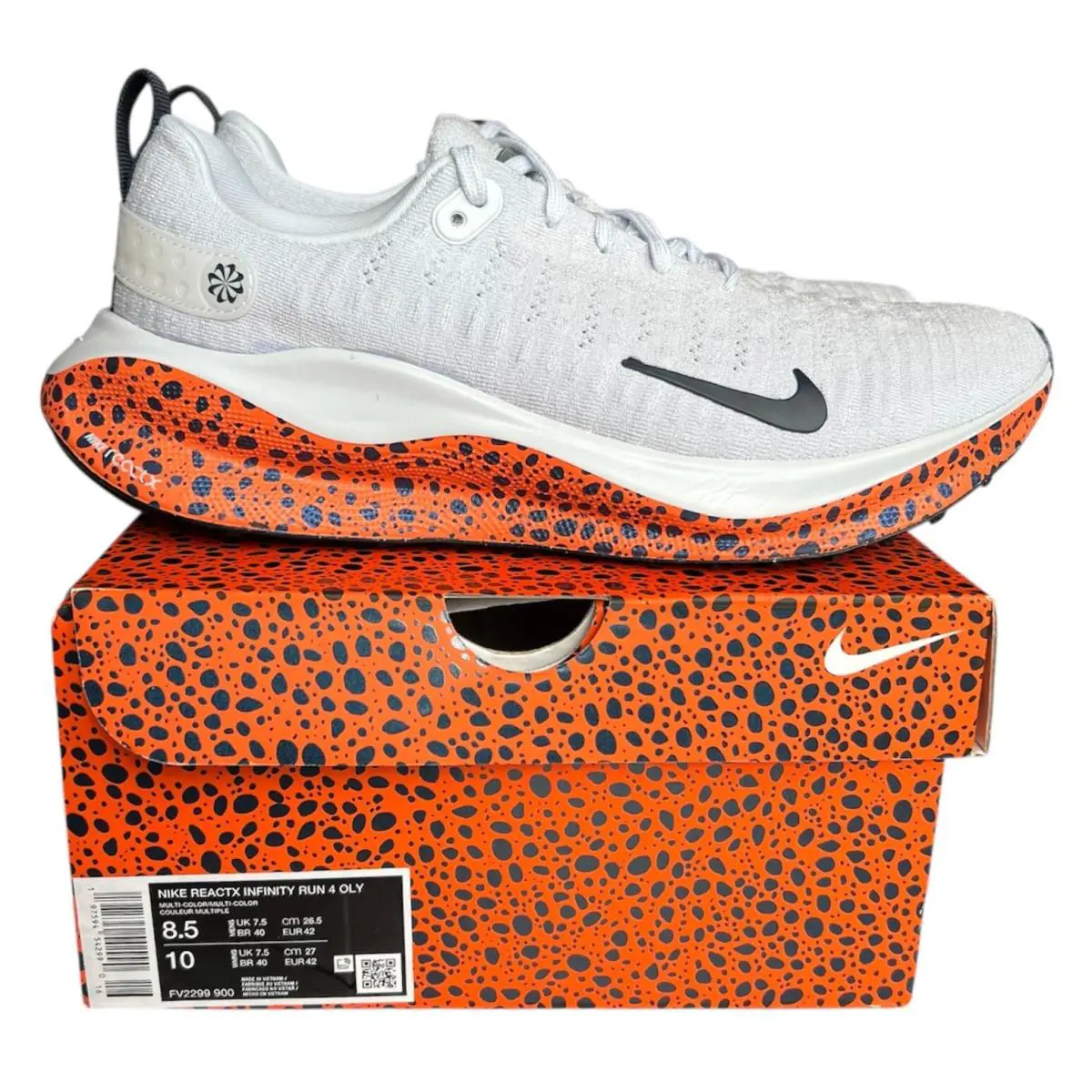 Nike Reactx Infinity Run 4 Oly Size 8.5 Men`s Shoes Electric Pack FV2299-900 Nby - Multicolor
