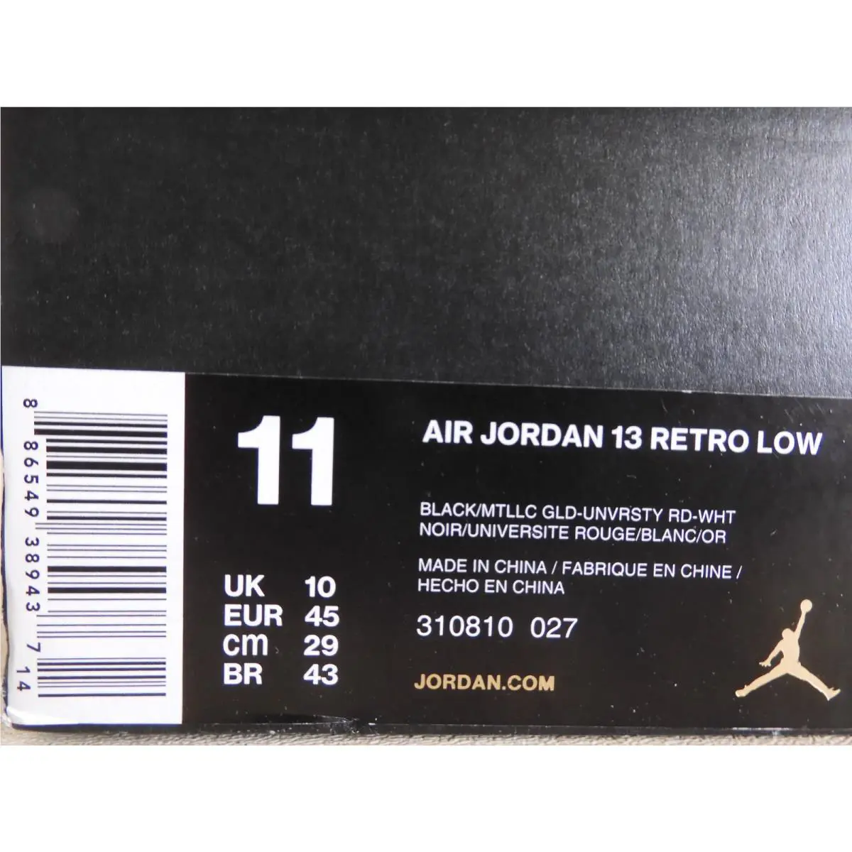 Nike shoes - Air Jordan 13 - Air - 310810-027 - Black (UPC: 886549389437) 6