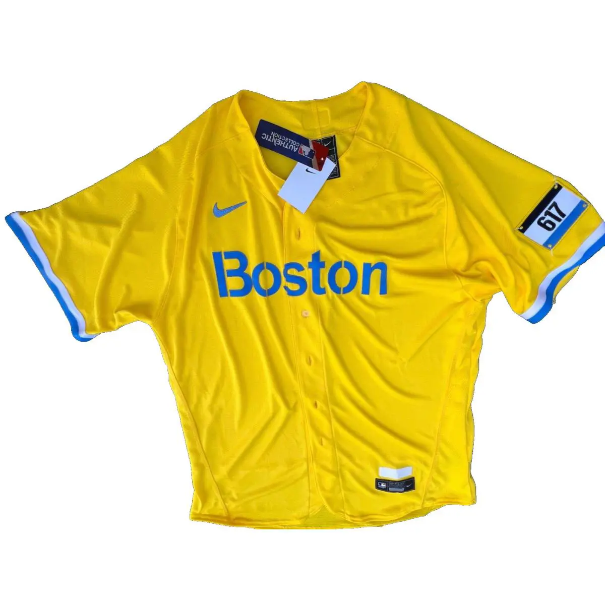 Nike clothing - Nike City Connect Authentic Jersey - Gold / Light Blue (UPC: 195135961293) 2
