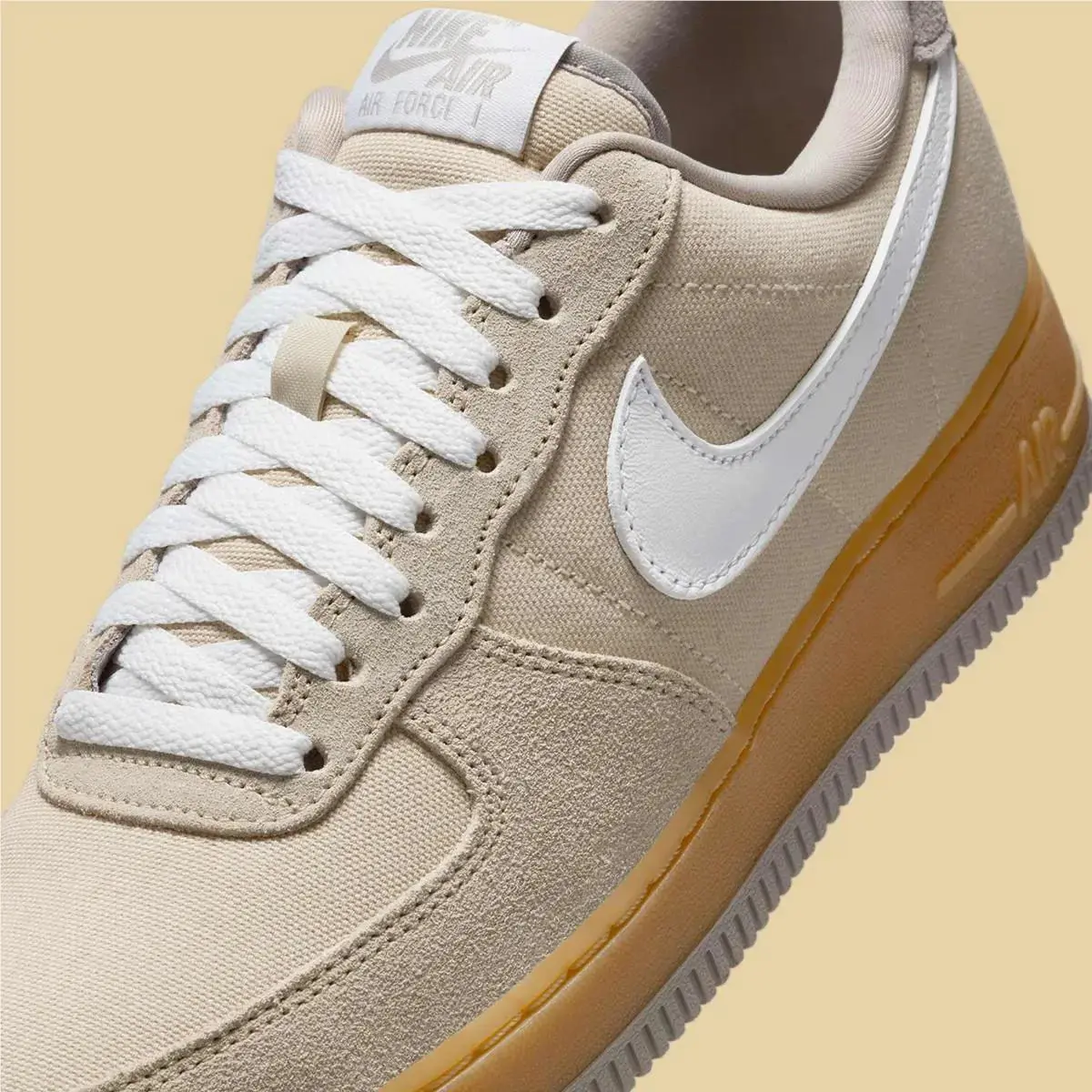 Nike shoes - Nike Air Force 1 `07 - Light Khaki Gum Yellow - HV4306-234 3