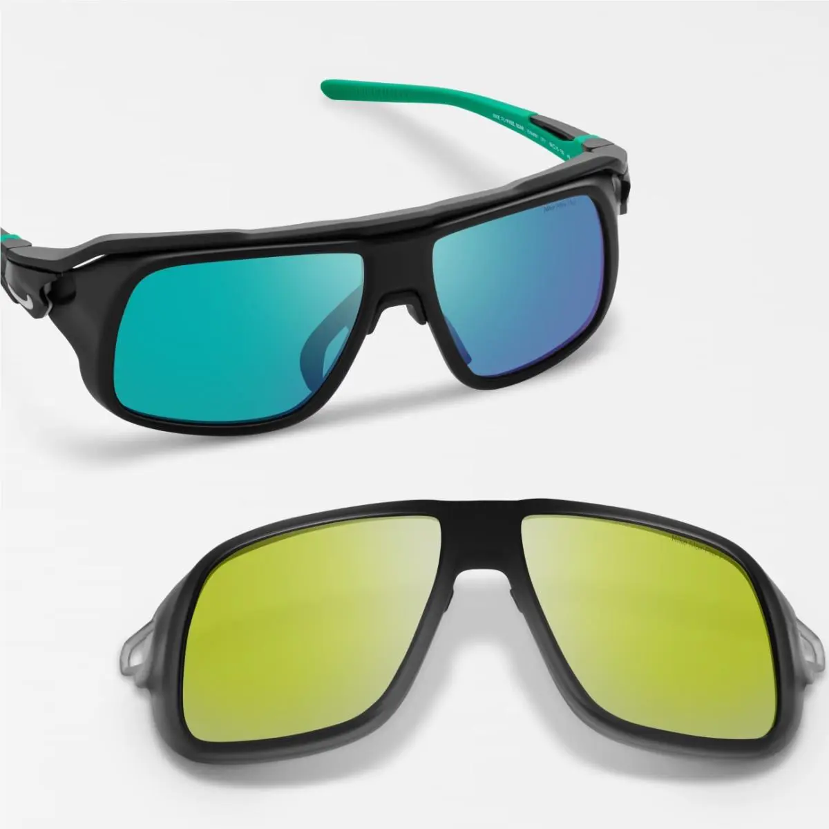 Flyfree Soar EV24001 011 Matte Black Mirrored Sports Sunglasses 59-15-130 by Nike