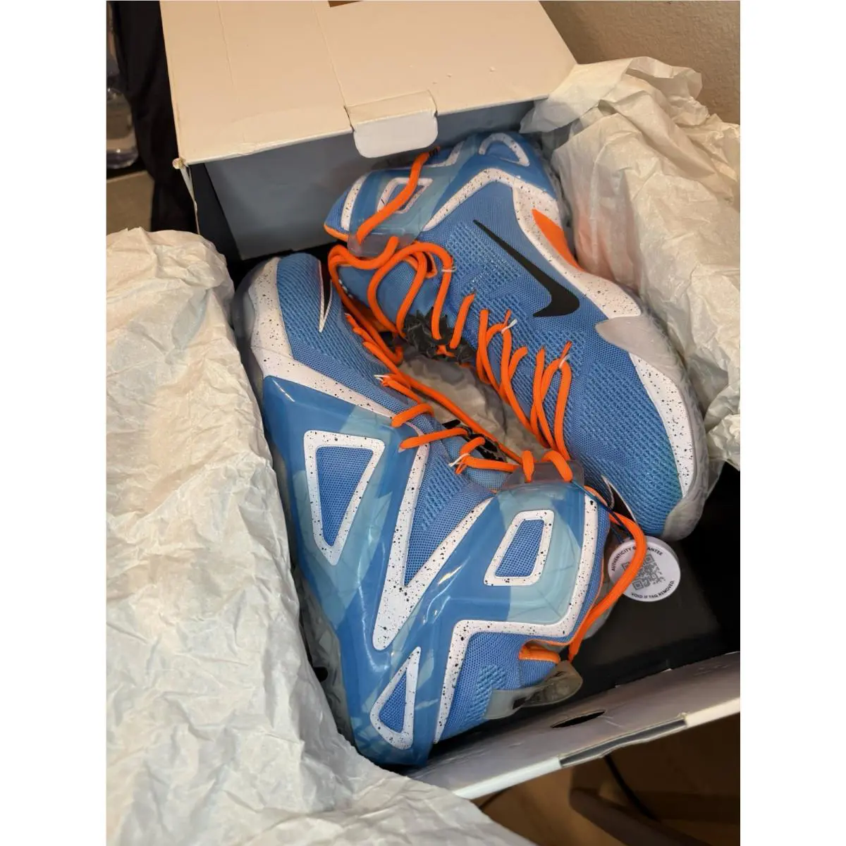 Nike shoes - Nike LeBron 12 - LeBron - 724559-488 - Blue, Manufacturer: Light Retro/Hot Lava-Artisan Teal-Sunset Glow 8