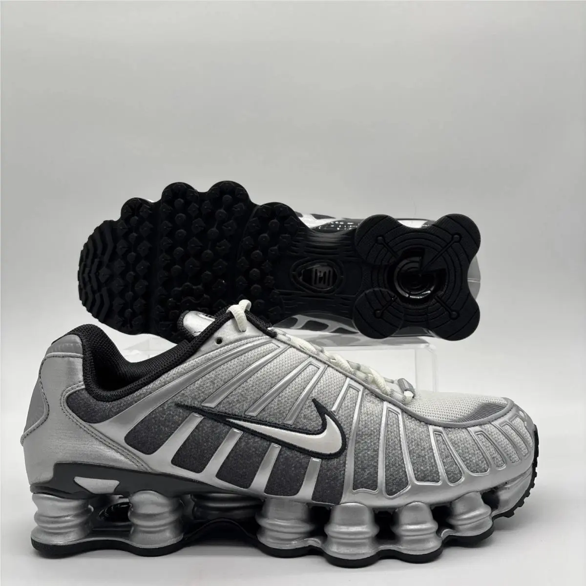 SZ 10 Nike Shox TL Print Metallic Silver/summit White IH4466 095 Box NO Lid