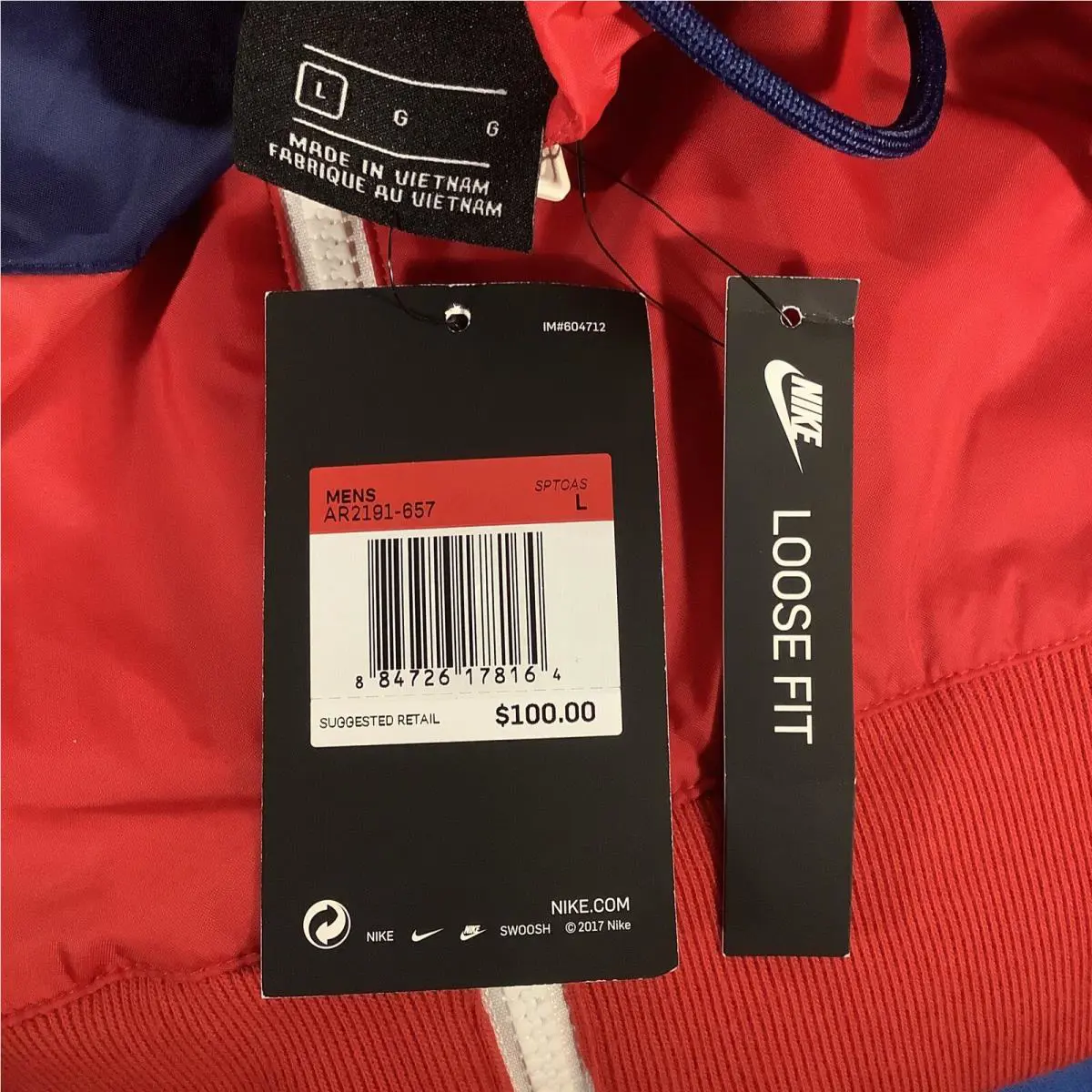 Nike clothing - Nike Windrunner - Windrunner - AR2191-657 - Red/White/Blue (UPC: 884726178164) 4