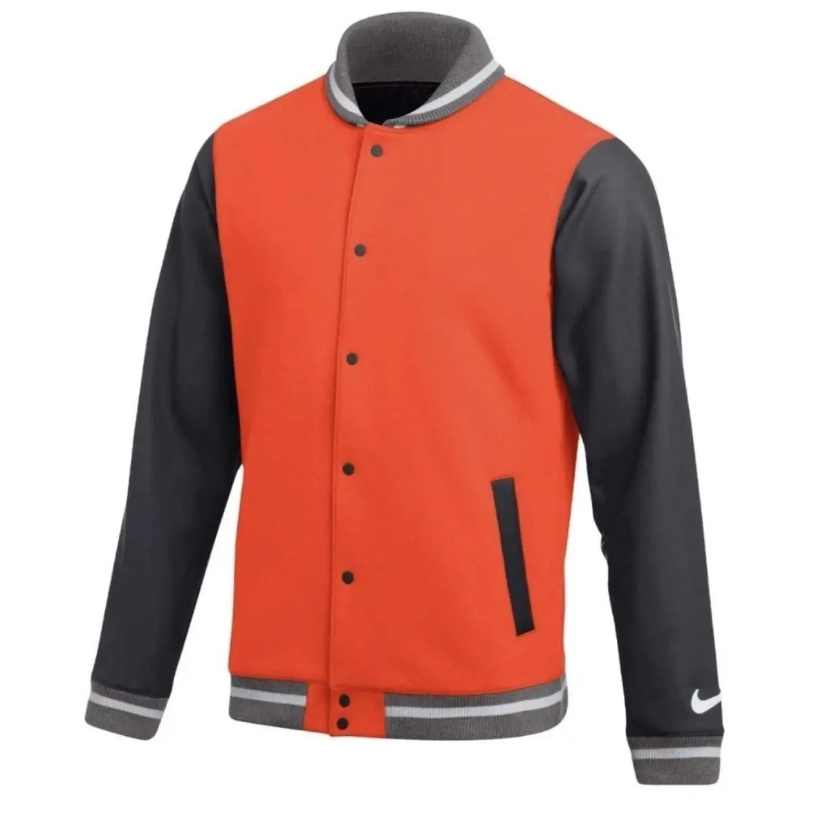 Men’s Sz M Team Football Letterman Jacket DJ5971-820 Orange Grey White by Nike