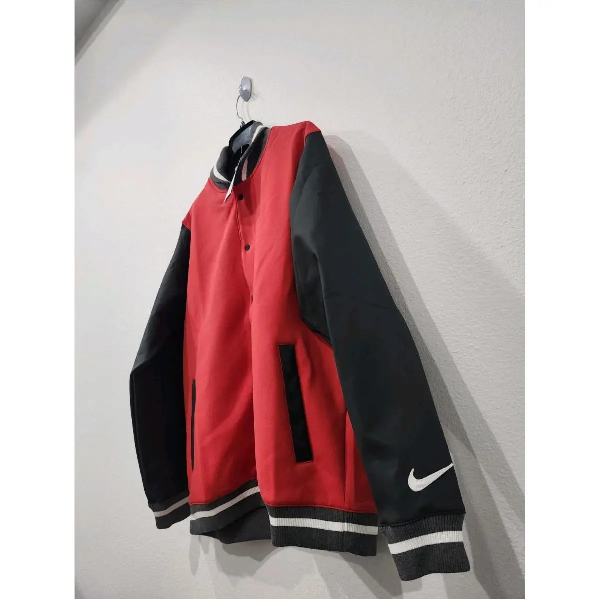 Nike clothing - Nike Team Letterman Jacket - Team Letterman Jacket - DJ5971-820 - Red/Gray 0