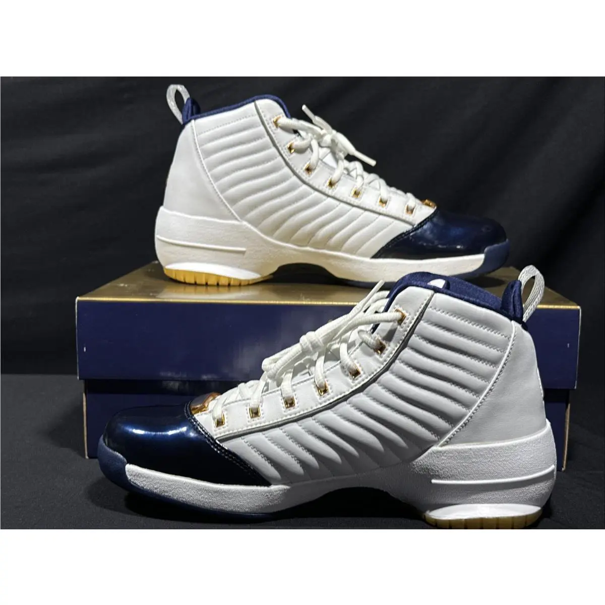 Nike shoes - Air Jordan 19 - Air - 308492-171 - White/Metallic Golf-Midnight Navy 2