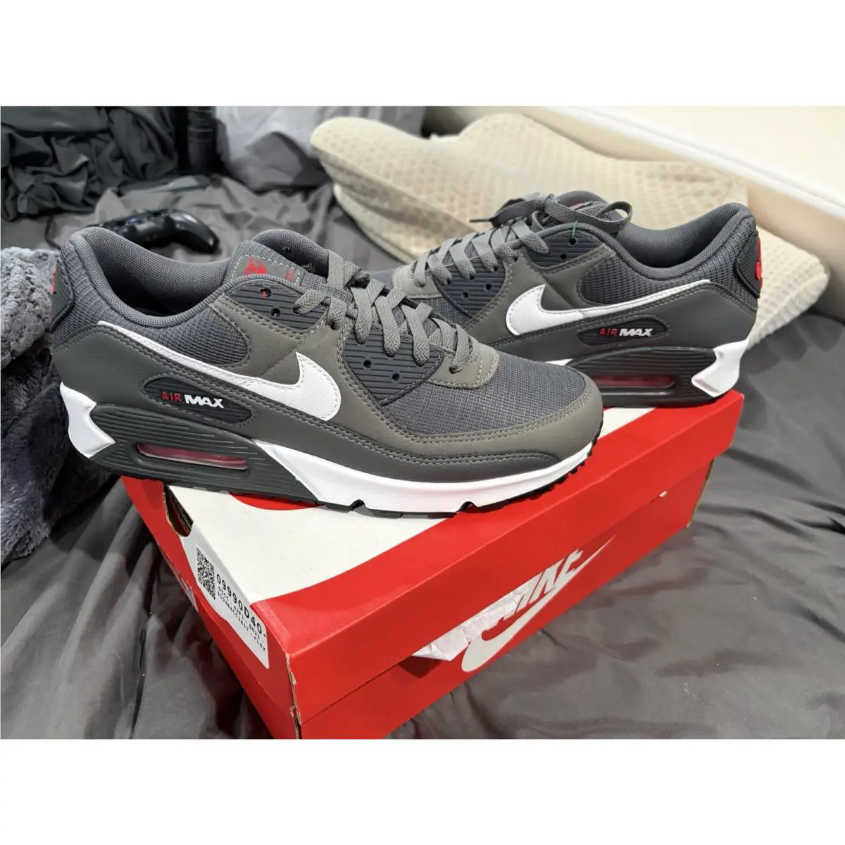 Nike shoes - Nike Air Max 90 - Air Max - DR0145-003 - Gray, Manufacturer: Iron Grey/University Red/Anthracite/White 4