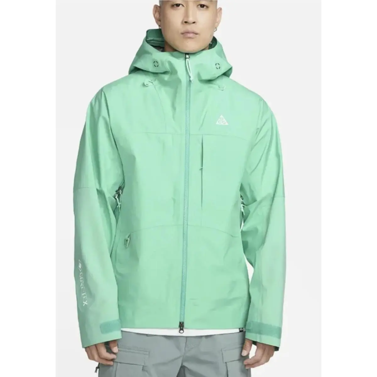 Men`s Nike Acg Storm Fit Adv Rain Jacket Green Casual Sweater DQ5771‑369 Size XS