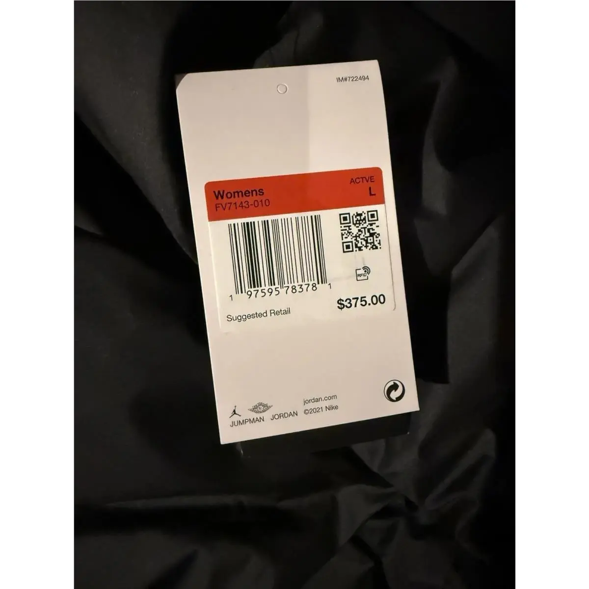 Nike clothing - Nike Jordan Down - Down - FV7143 - Black (UPC: 197595783781) 3