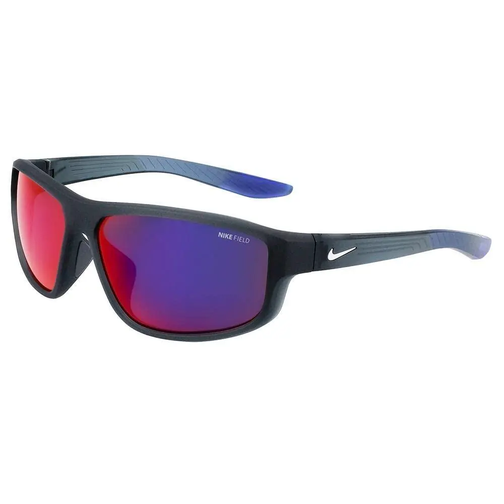 DJ-0804 021 Matte Grey Blue Brazen Fuel Sunglass Purple Mirror Lens by Nike