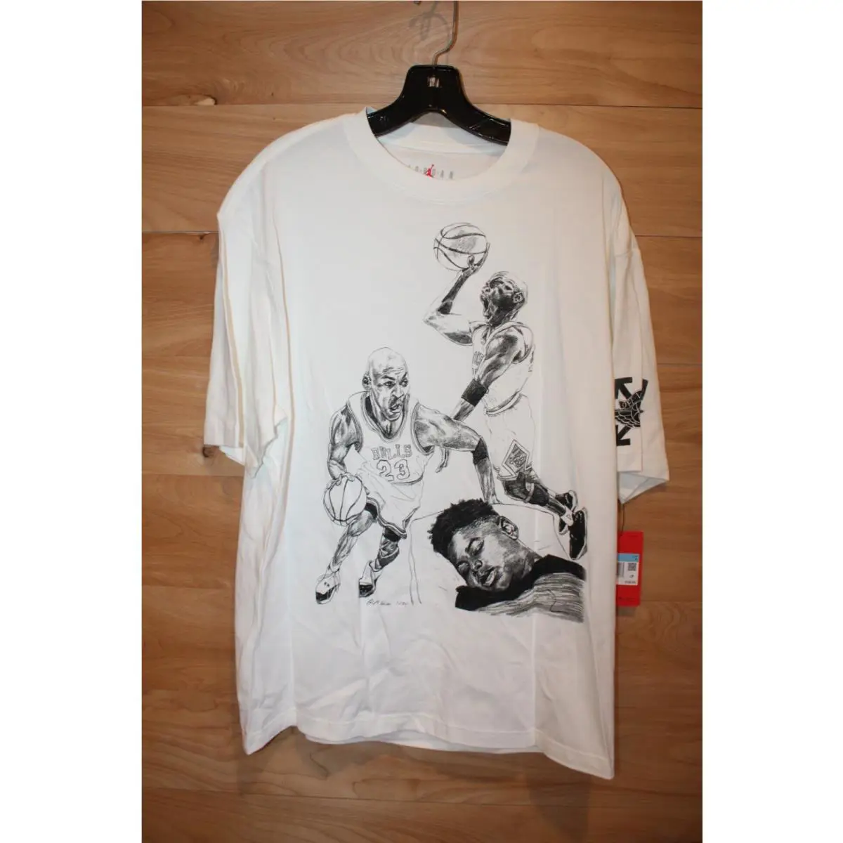 Off-white x Jordan Hoop Heroes T-shirt DB4300-100 Size M Rare Collab