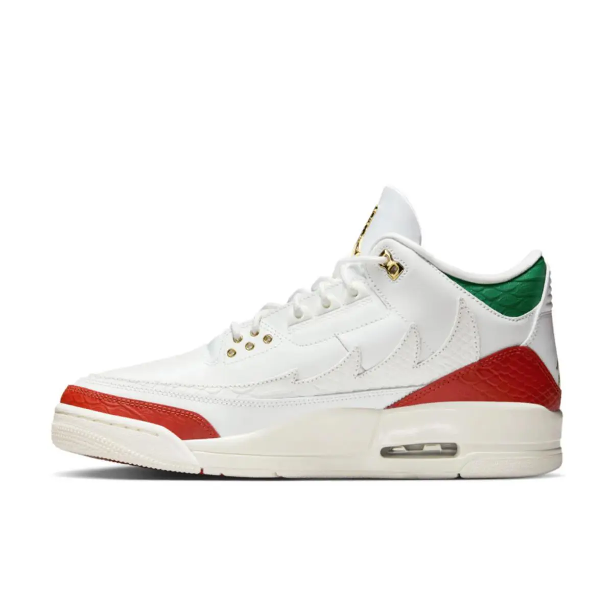 Nike shoes - Air Jordan 3 - Air - Summit White + Pine Green + Dragon Red + Metallic Gold 0
