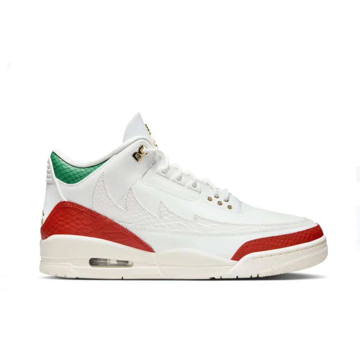 Nike shoes - Air Jordan 3 - Air - Summit White + Pine Green + Dragon Red + Metallic Gold 1