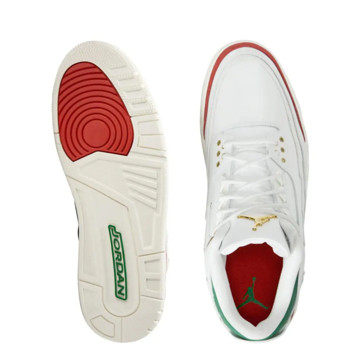 Nike shoes - Air Jordan 3 - Air - Summit White + Pine Green + Dragon Red + Metallic Gold 2