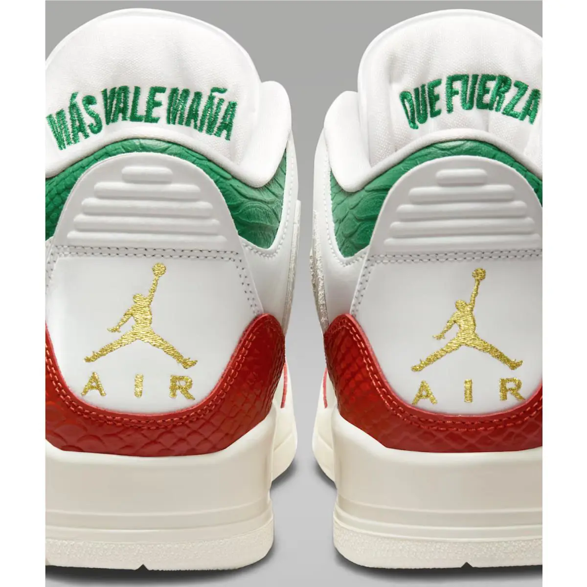 Nike shoes - Air Jordan 3 - Air - Summit White + Pine Green + Dragon Red + Metallic Gold 8
