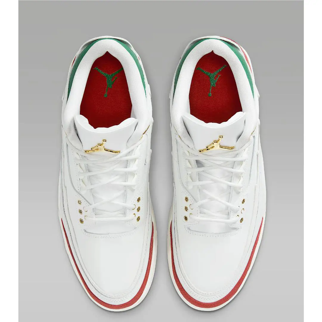 Nike shoes - Air Jordan 3 - Air - Summit White + Pine Green + Dragon Red + Metallic Gold 7