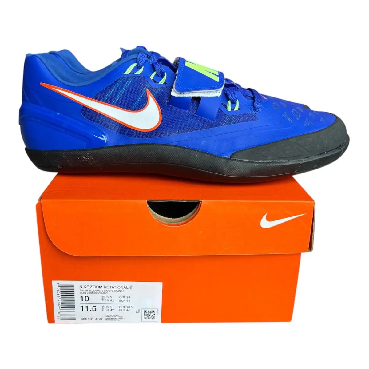 Nike Zoom Rotational 6 Size 10 Men`s Throwing Shoes Racer Blue/black 685131-400 - Blue