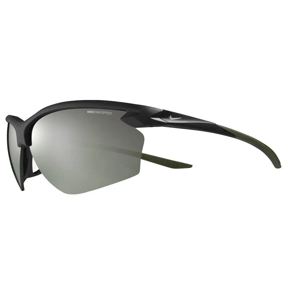 Nike Victory DV2138 011 Black Green Sunglasses with Silver Flash Lenses - Gray, Frame: Black, Lens: Green