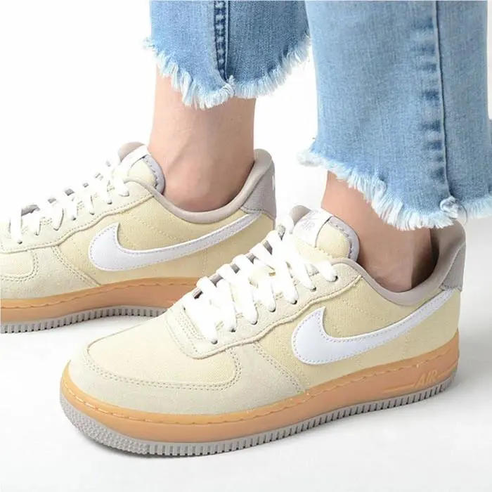 Nike shoes - Nike Air Force 1 `07 - Light Khaki Gum Yellow - HV4306-234 7