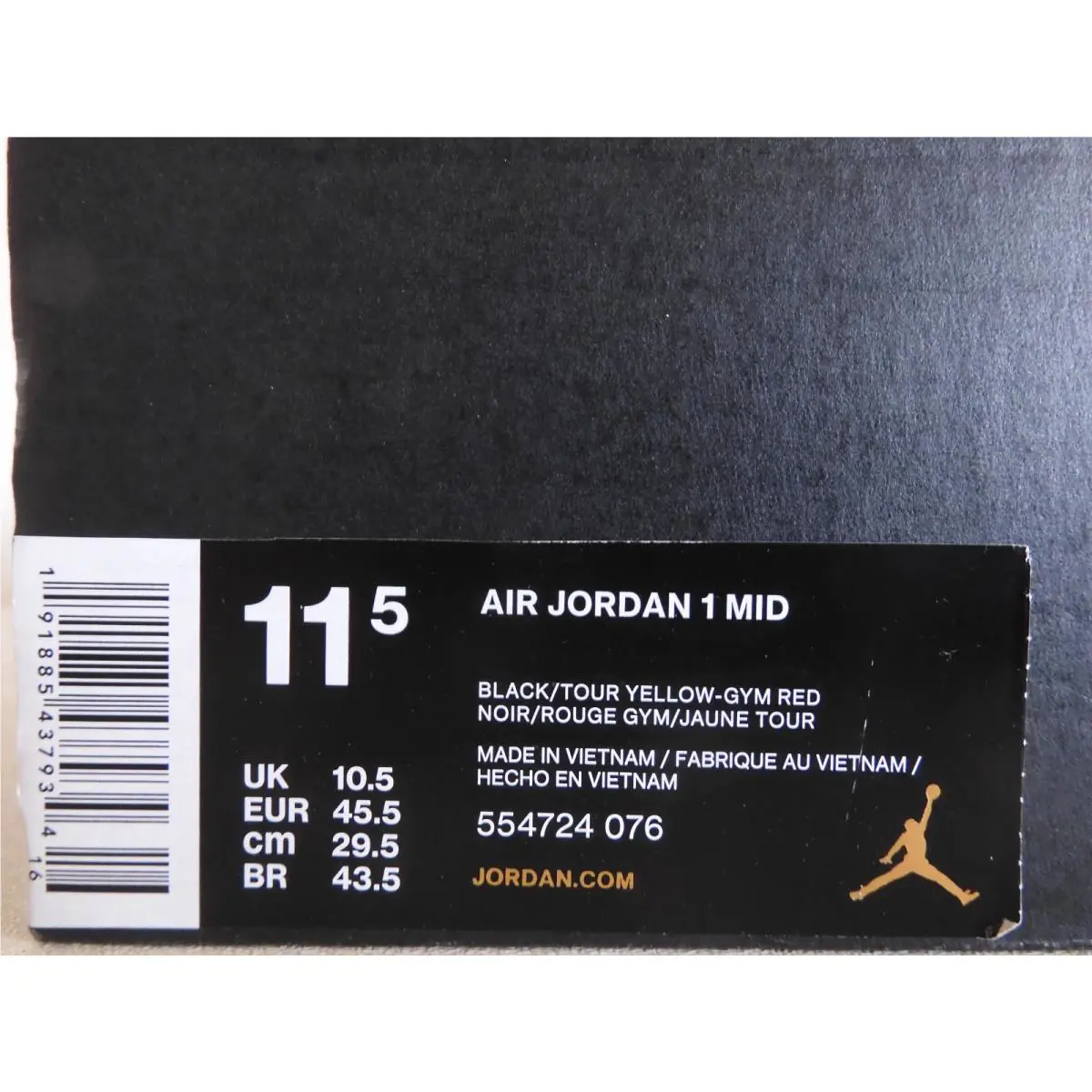 Nike shoes - Air Jordan 1 Mid - Air Mid - 554724-076 - Black (UPC: 191885437934) 6