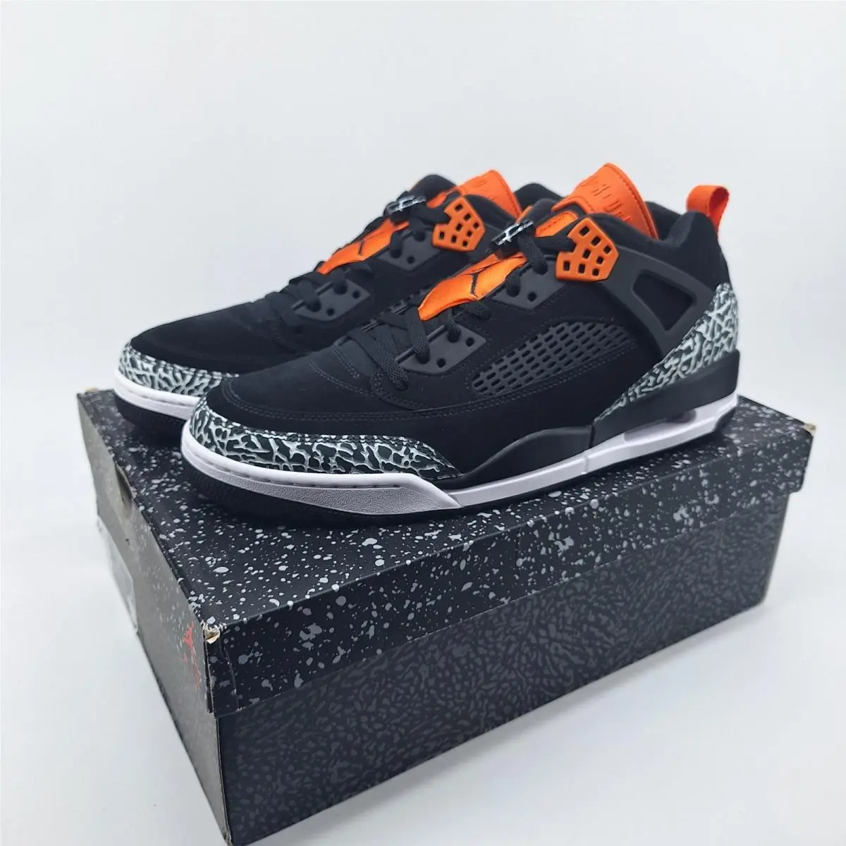 Nike Air Jordan Spizike Low Shoes Black Starfish Orange FQ1759-008 Mens Size 13