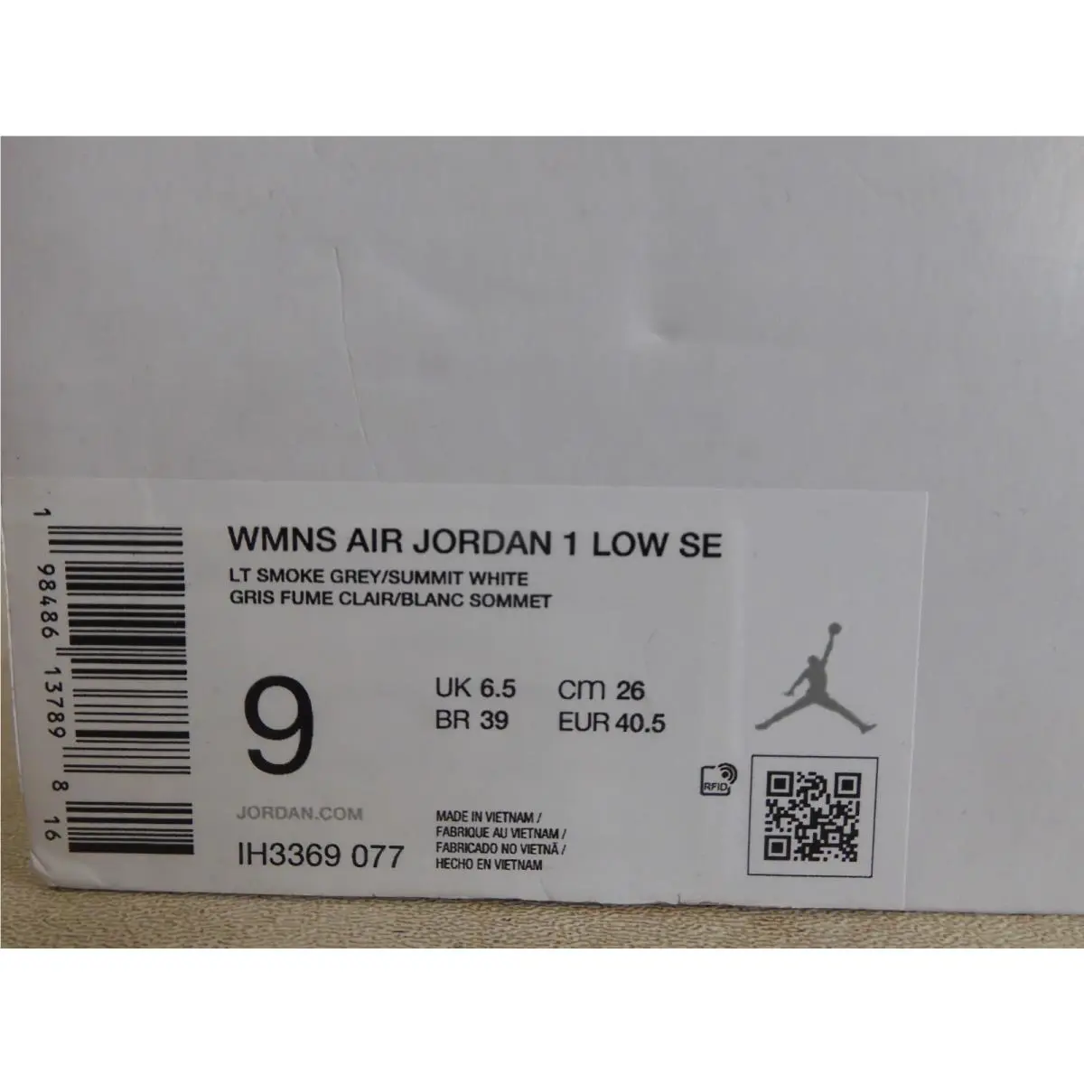 Nike shoes - Air Jordan 1 Low SE - IH3369 077 - LT Smoke Grey/Summit White (UPC: 198486137898) 6