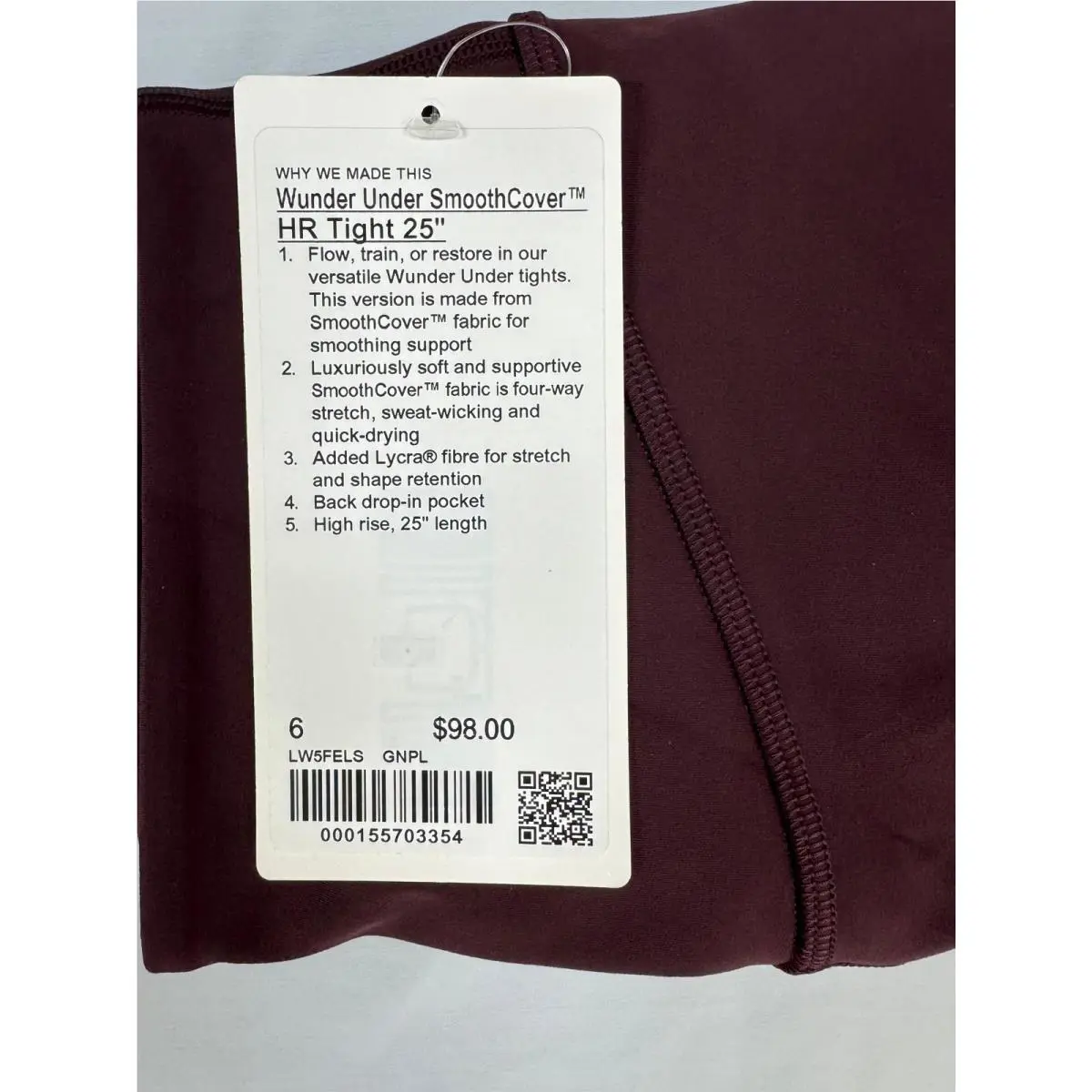 Lululemon clothing - Goodnight Plum 1