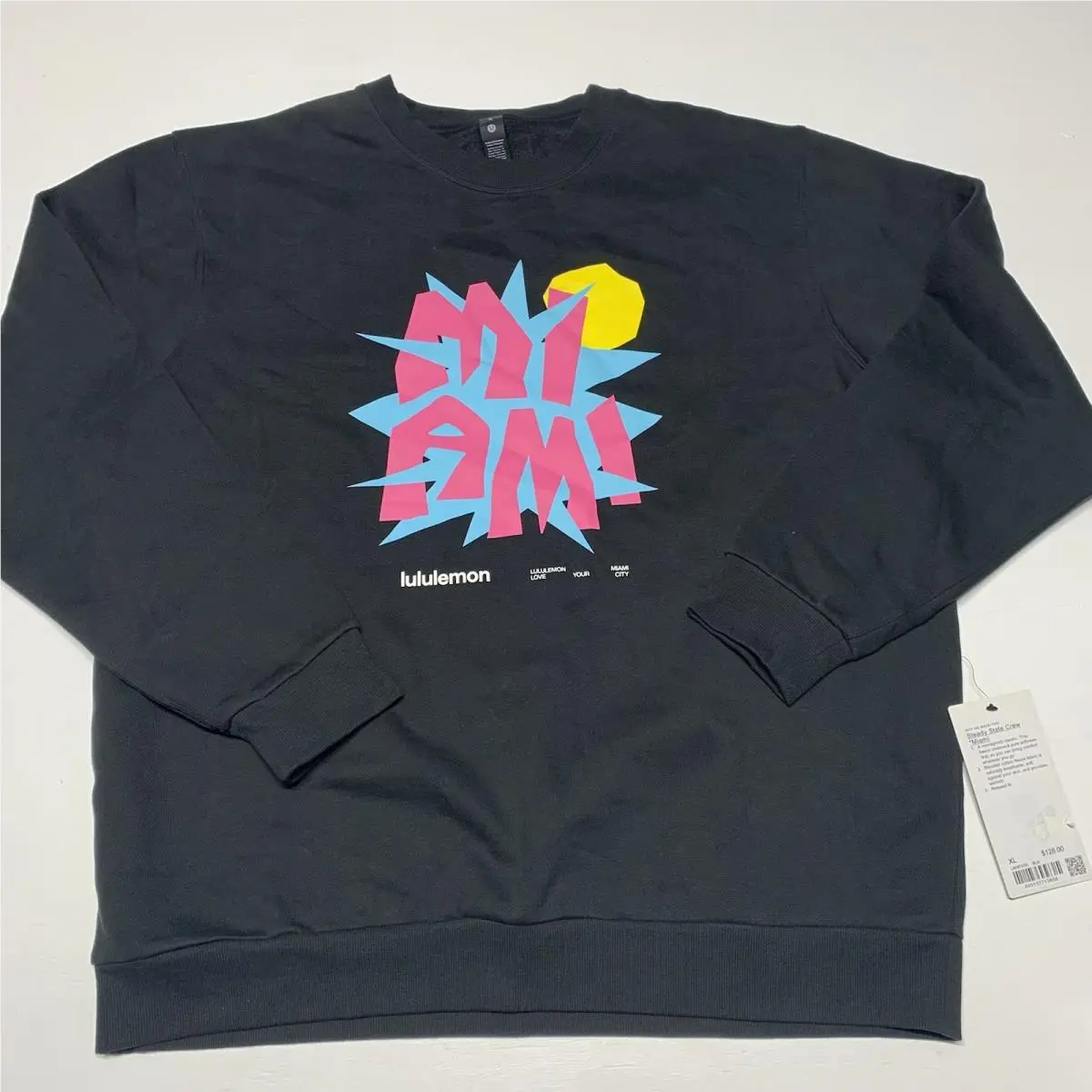 Lululemon Steady State Crew Miami Black Size XL Rare Only In Florida