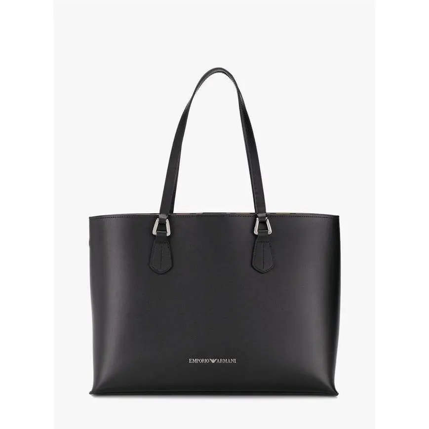 Emporio Armani Womens Bag Shopping Bag Tote M Ecovacchetta Black