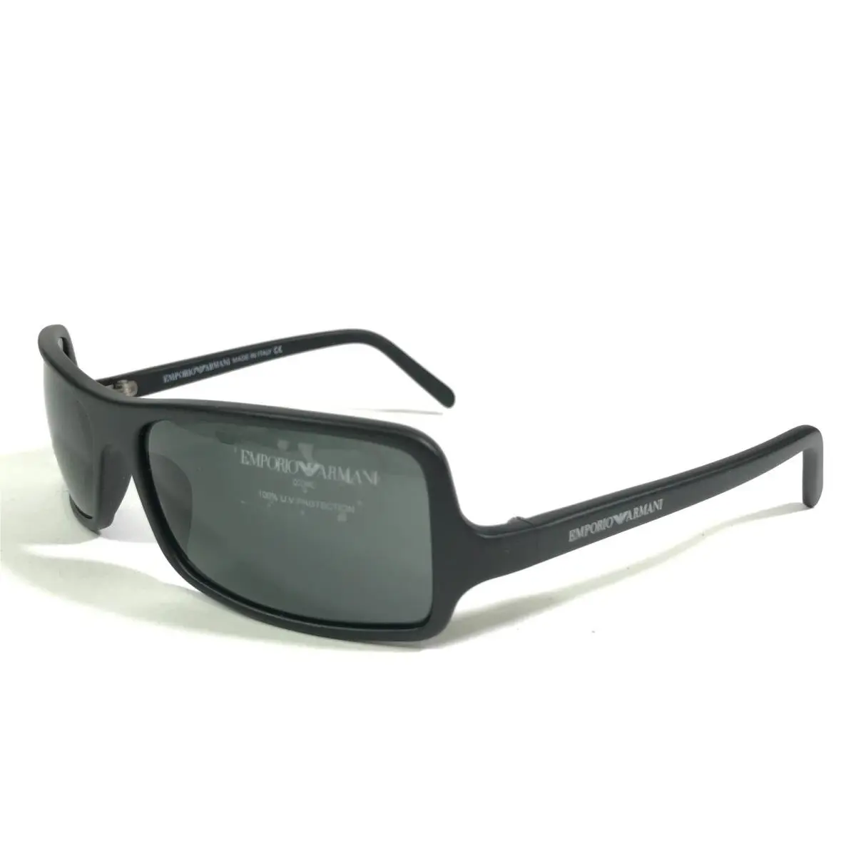 Emporio Armani Sunglasses 708-S 020-S/6 Black Square Frames with Green Lenses