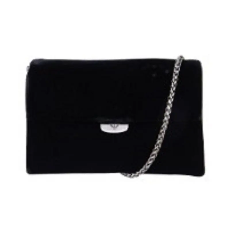 Emporio Armani Womens Bag Velvet Clutch Black