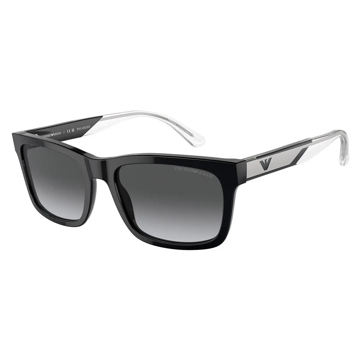 Emporio Armani Man Sunglasses 0EA4224 5017T3 57mm Black - Grey Polar Lens