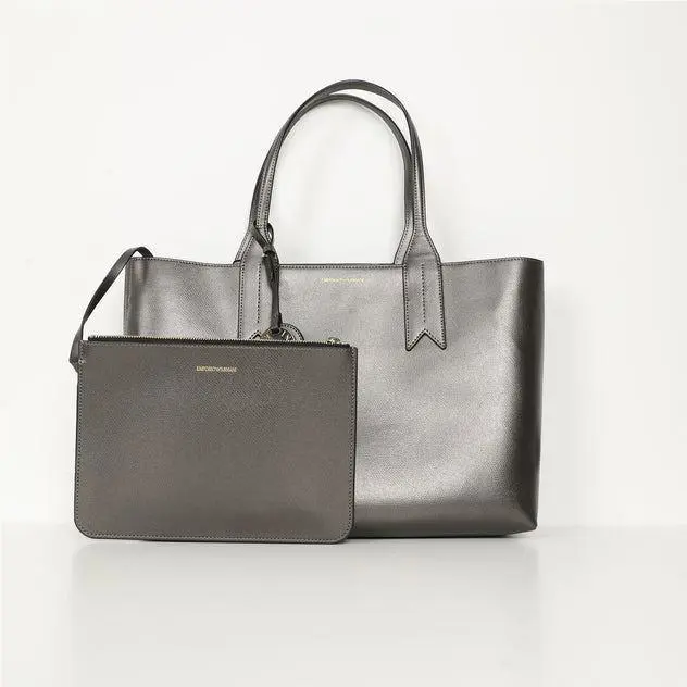 Emporio Armani Womens Bag Shopping L Similnappa + Writing Silver