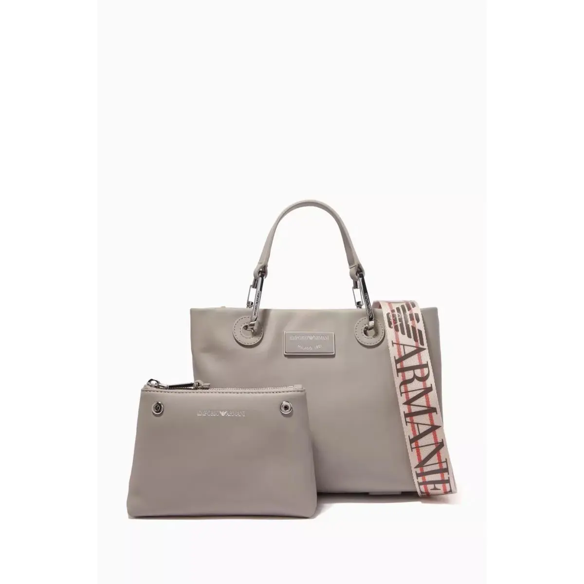 Emporio Armani 2-Way Shoulder Bag 802F Stylish Bag Convertible In Grey