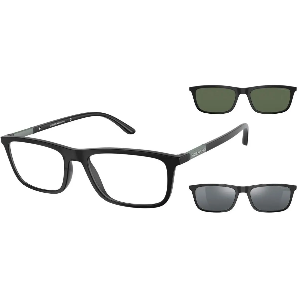 Emporio Armani EA 4160-50421W Sunglasses Matte Black W/clear Lens 55mm