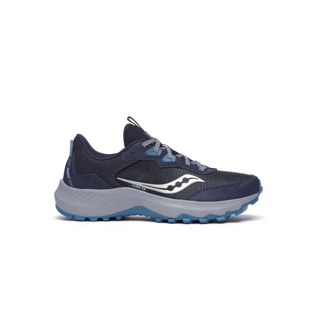 Saucony Women`s Aura TR Trail Running Hike Shoes US Size 5 Navy/topaz S10862-204