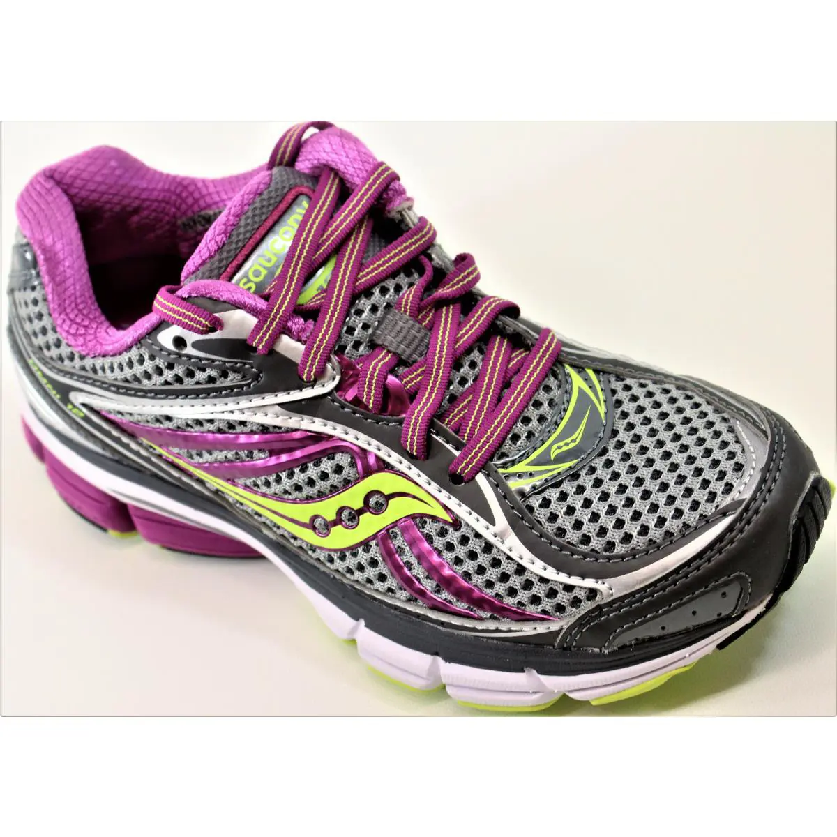Saucony shoes - Omni 12 - Omni - Gray / Purple / Citron Yellow (UPC: 720026504237) 0