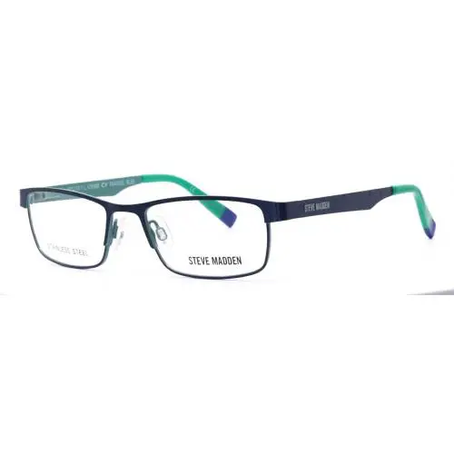Steve Madden Raascal Blue Girls Kids Rectangle Full Rim Eyeglasses 47-16-125