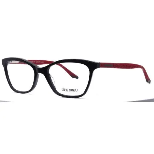 Steve Madden Kwiltt Black Womens Cat Eye Full Rim Eyeglasses 53-17-140 B:37