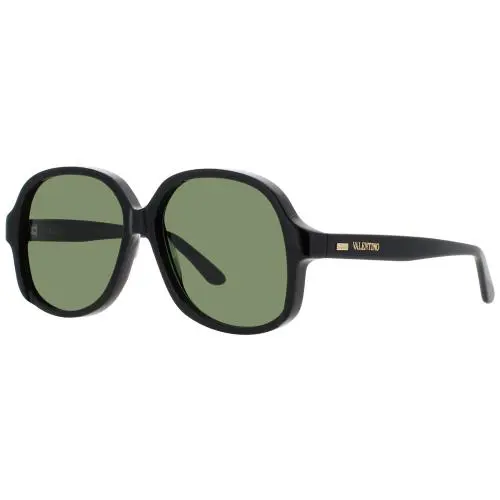 Valentino VLS-177A Sunglasses Sun Glasses 177A Black 59mm - Frame: BLACK / GOLD, Lens: GREEN