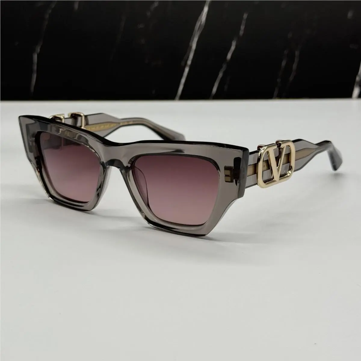 VLS-166C Grey Pink Cat Eye Sunglasses  by Valentino