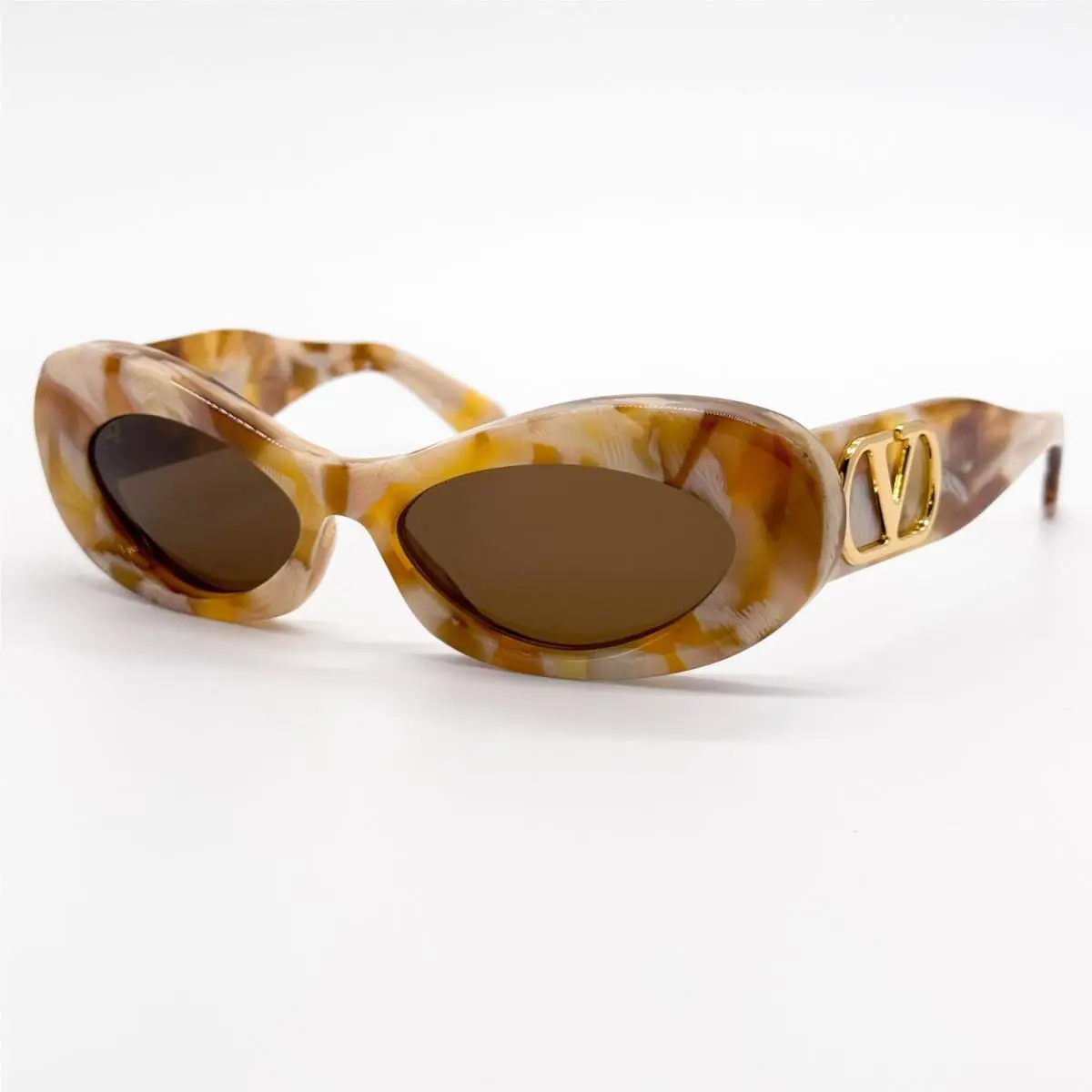 Valentino Sunglasses VLS-178D Havana Orange/brown Oval Women Eyewear