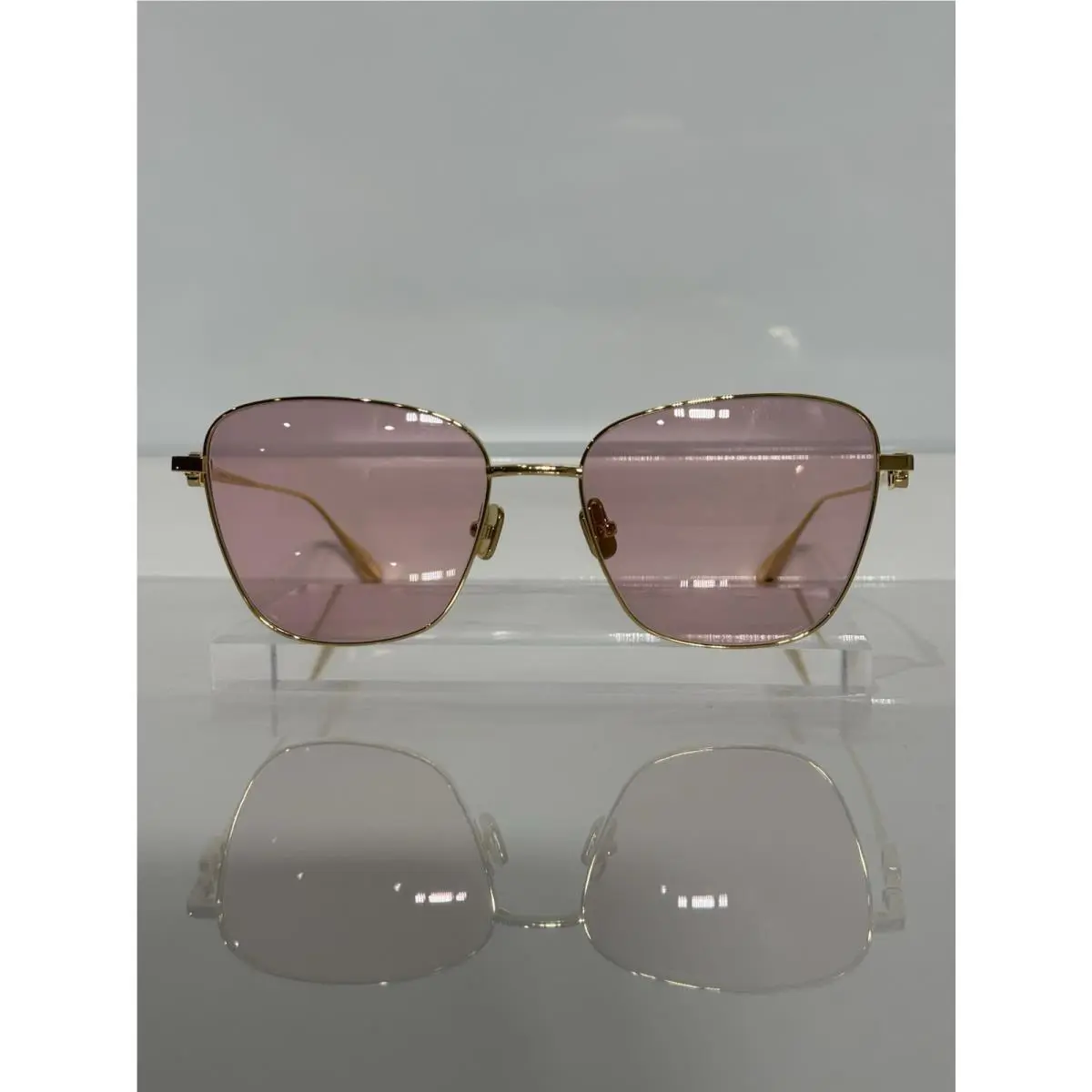Valentino V-logo Sign II VLX-167 Yellow Gold w. Custom Pink Tint Sunglasses