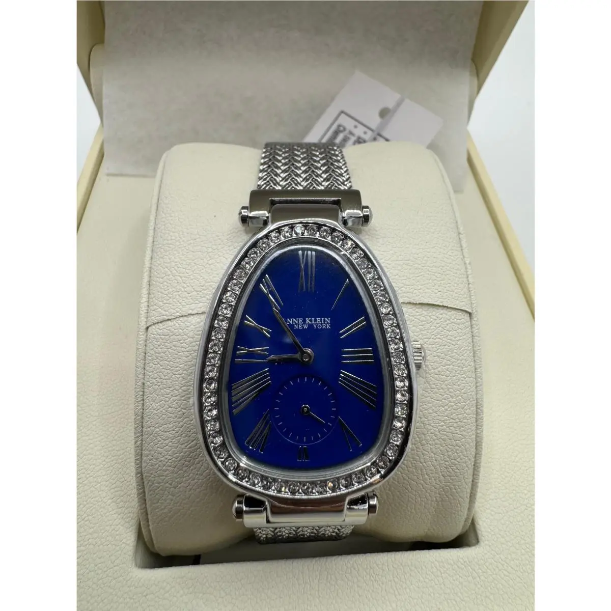York Crystal Oval Watch Blue 12/7755MPSV / by Anne Klein