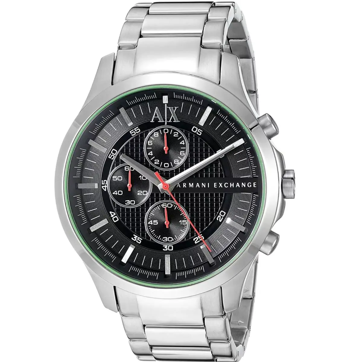 Armani Exchange AX2163 Mens Silver Tone Ssteel Black Dial Chronograph Watch